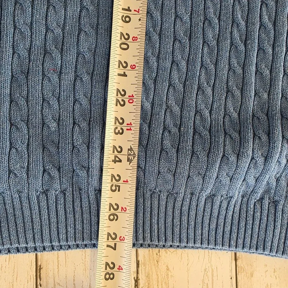Chaps Light Blue Cable Knit Sweater NEW XL Men Fisherman Preppy Pullover Crew